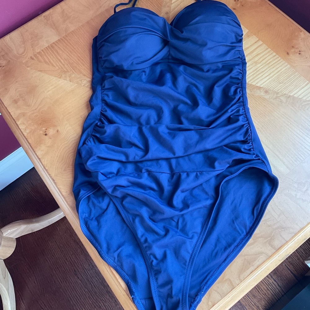 Anne cole navy blue one piece swimsuit Sz 8